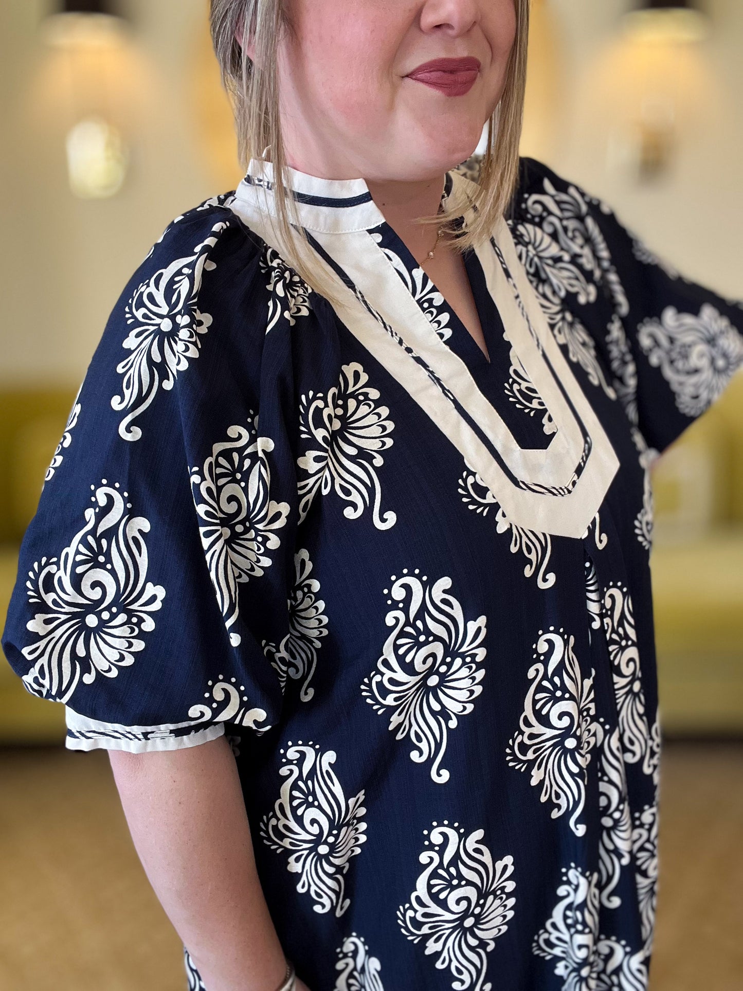 Twilight Tide Curvy Navy Midi Dress