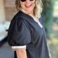 Velvet Roast Curvy Contrast Trim Top