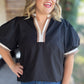 Velvet Roast Curvy Contrast Trim Top