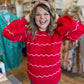 Very Merry Plus-Size Red Wavy Sweater