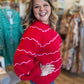 Very Merry Plus-Size Red Wavy Sweater
