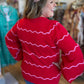 Very Merry Plus-Size Red Wavy Sweater