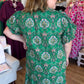Vintage Vines Plus-Size Button Down Midi Dress