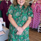 Vintage Vines Plus-Size Button Down Midi Dress