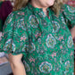 Vintage Vines Plus-Size Button Down Midi Dress