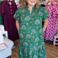 Vintage Vines Plus-Size Button Down Midi Dress