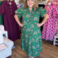 Vintage Vines Plus-Size Button Down Midi Dress