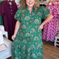 Vintage Vines Plus-Size Button Down Midi Dress