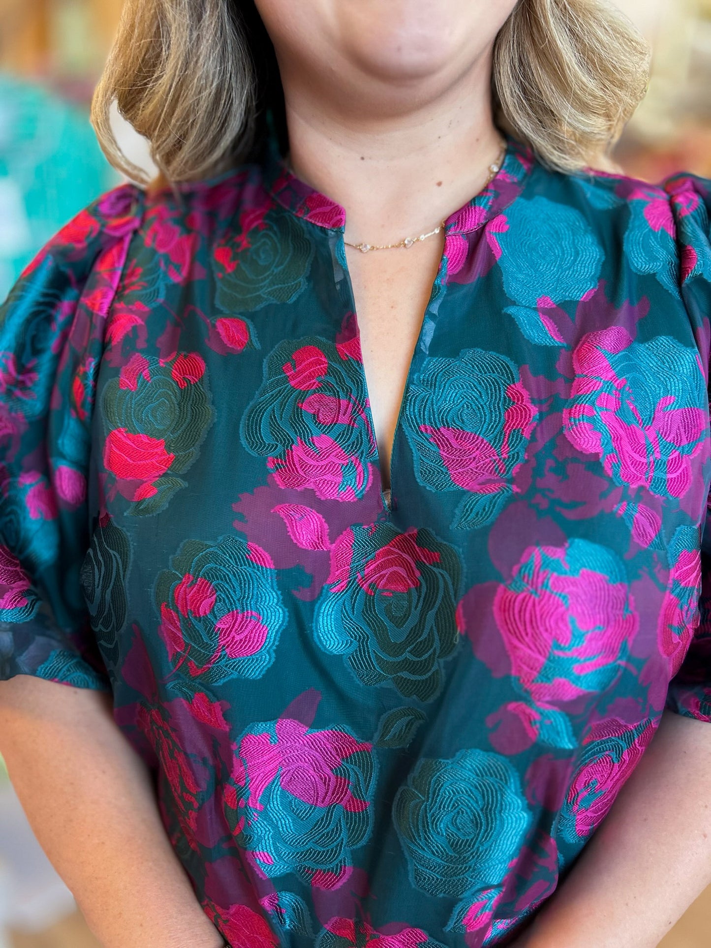 Visions of Sugarplums Plus-Size Jacquard Top