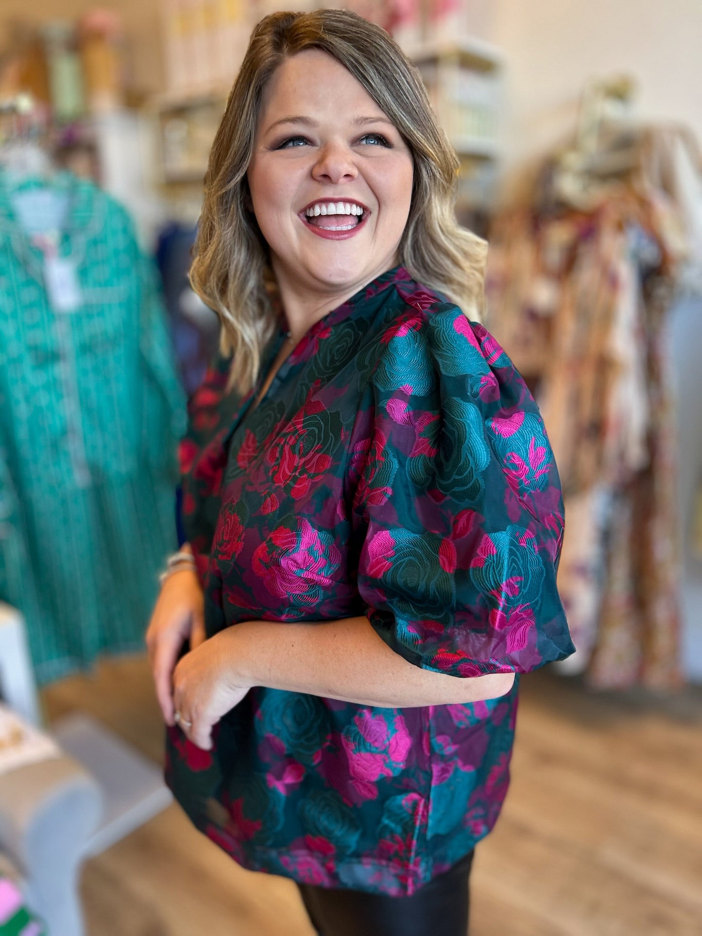 Visions of Sugarplums Plus-Size Jacquard Top