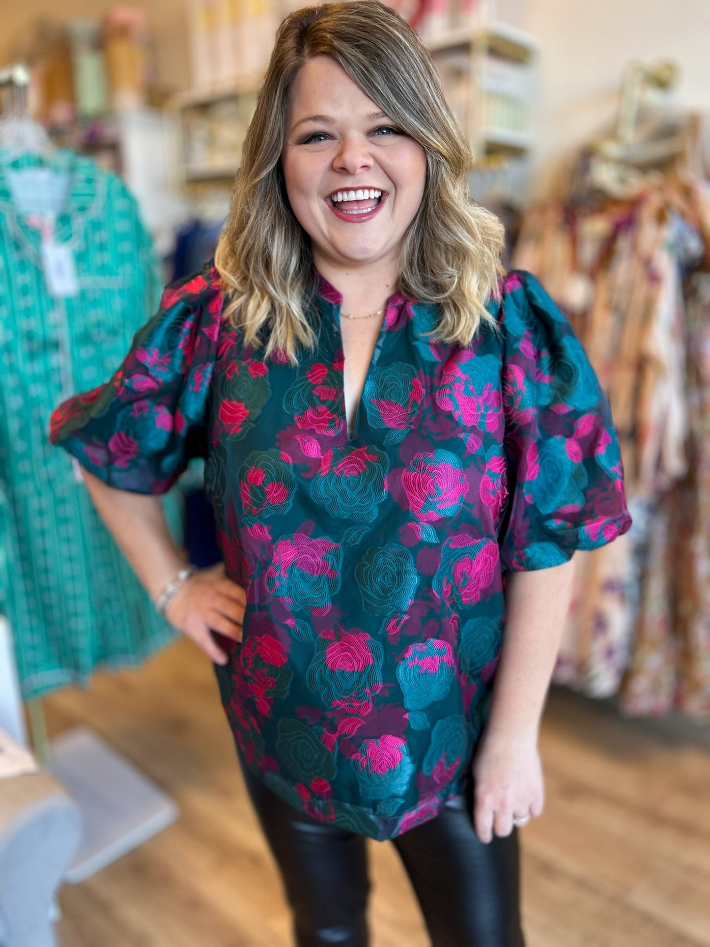 Visions of Sugarplums Plus-Size Jacquard Top