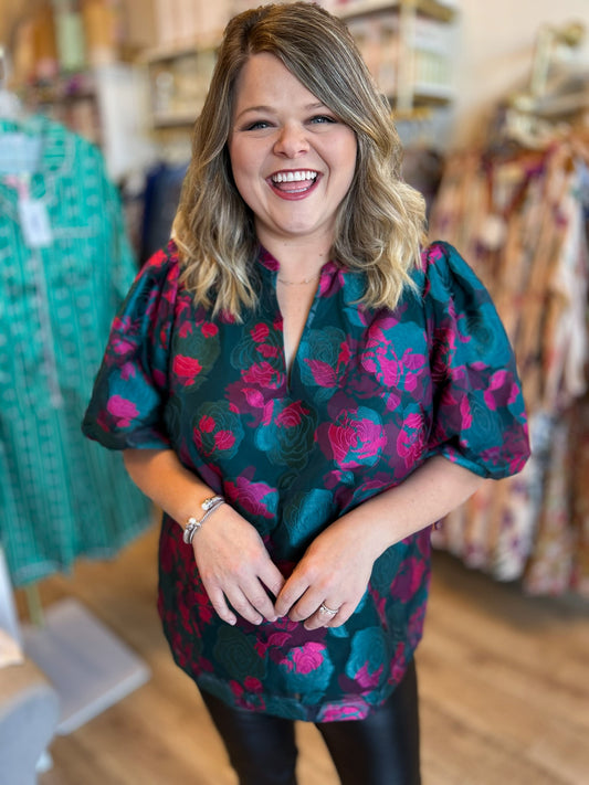 Visions of Sugarplums Plus-Size Jacquard Top