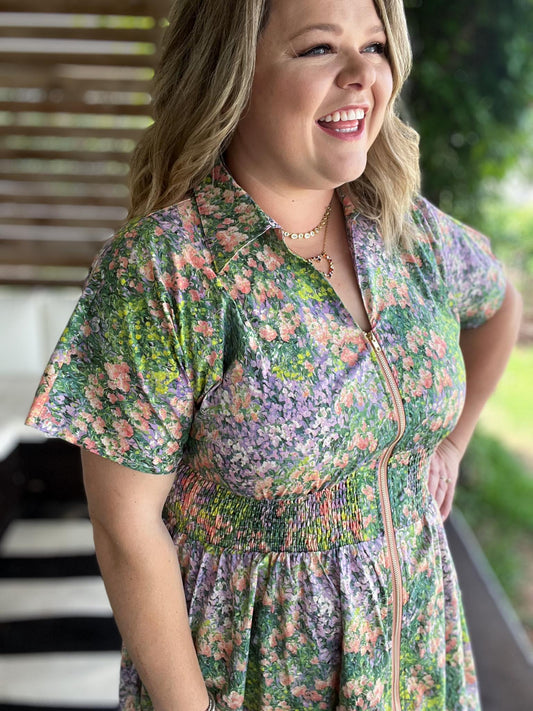 Viva La Flor Dress Curvy Floral Midi Dress