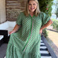 Weekend Wanderer Curvy Green Floral Midi Dress