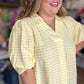 When Life Gives You Lemons Curvy Yellow Gingham Top