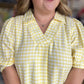 When Life Gives You Lemons Curvy Yellow Gingham Top