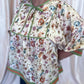 Whimsy Wisteria Curvy Ecru Floral Top