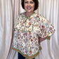 Whimsy Wisteria Curvy Ecru Floral Top