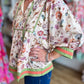 Whimsy Wisteria Curvy Ecru Floral Top