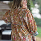Whimsy Wisteria Curvy Terra Cotta Floral Top