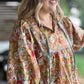 Whimsy Wisteria Curvy Terra Cotta Floral Top