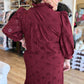 Whispers of Winter Burgundy Eyelet Midi Dress