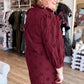 Whispers of Winter Burgundy Eyelet Midi Dress