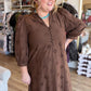 Whispers of Winter Curvy Brown Eyelet Midi Dress