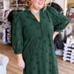 Whispers of Winter Curvy Dark Green Eyelet Midi Dress