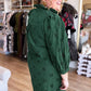 Whispers of Winter Curvy Dark Green Eyelet Midi Dress