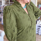 Whispers of Winter Curvy Olive Eyelet Midi Dress