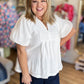 White Sands Curvy Smocked Top