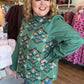 Wildflower Season Plus-Size Emerald Embroidered Top