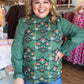 Wildflower Season Plus-Size Emerald Embroidered Top