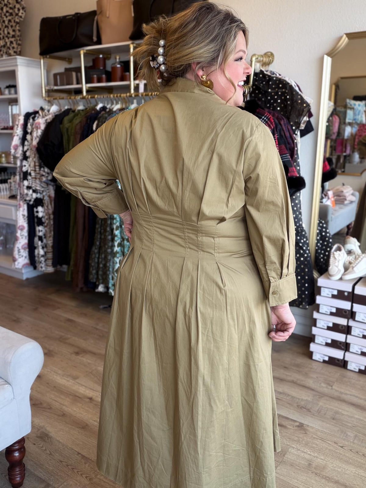 Willow & Sage Plus-Size Thyme Button Down Midi Dress