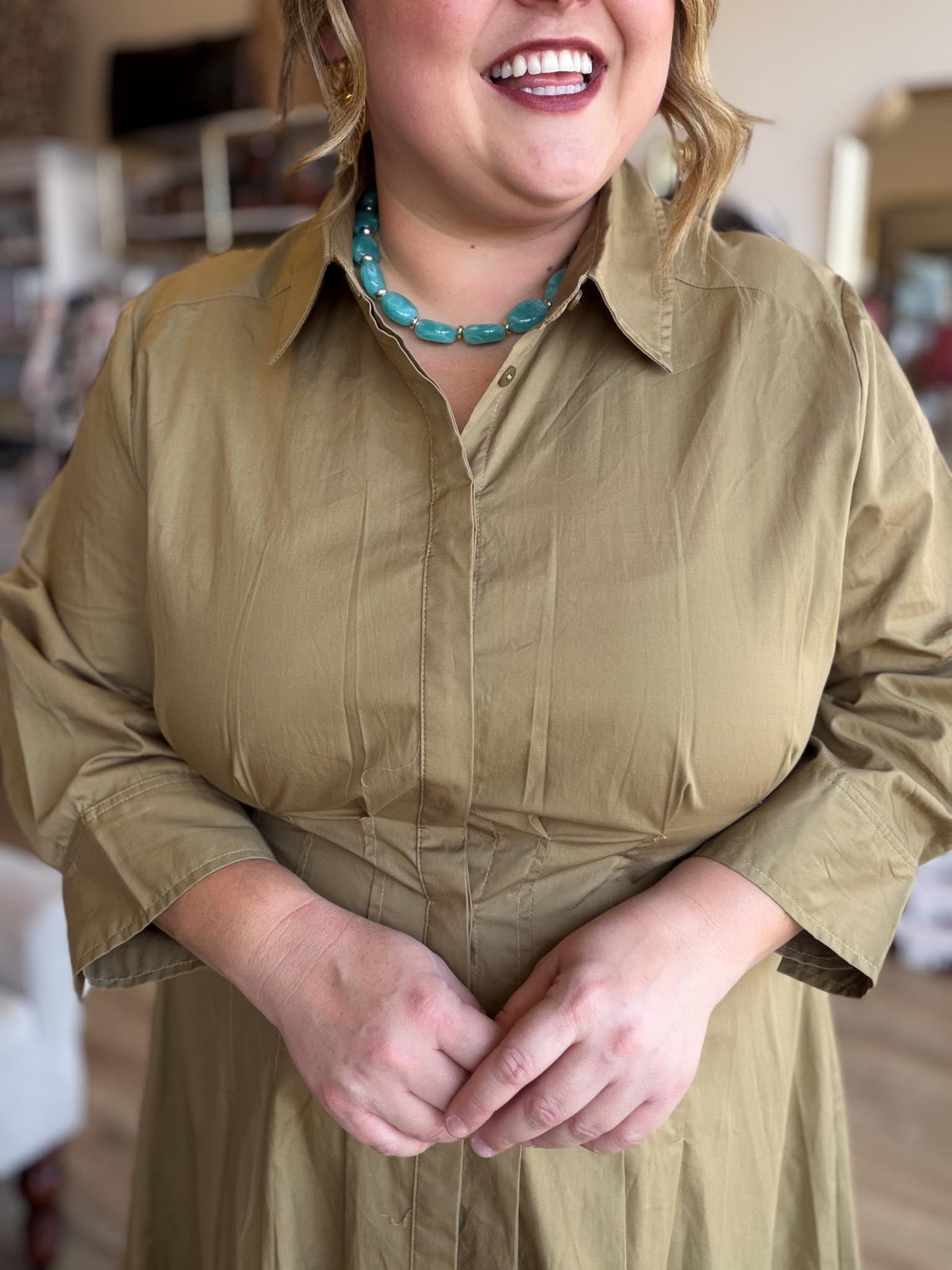 Willow & Sage Plus-Size Thyme Button Down Midi Dress