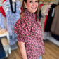 Wine & Whimsy Curvy Abstract Smocked Top