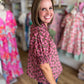 Wine & Whimsy Curvy Abstract Smocked Top