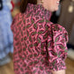 Wine & Whimsy Curvy Abstract Smocked Top