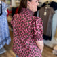Wine & Whimsy Curvy Abstract Smocked Top