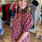 Wine & Whimsy Curvy Abstract Smocked Top