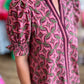 Wine & Whimsy Curvy Abstract Smocked Top
