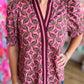 Wine & Whimsy Curvy Abstract Smocked Top