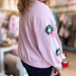 Winter Wreaths Curvy Cropped Sequin Sweatshirt