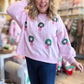 Winter Wreaths Curvy Cropped Sequin Sweatshirt