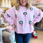 Winter Wreaths Curvy Cropped Sequin Sweatshirt