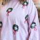 Winter Wreaths Curvy Cropped Sequin Sweatshirt