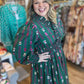 Wintergreen Soirée Curvy Green Long Sleeve Maxi Dress