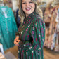 Wintergreen Soirée Curvy Green Long Sleeve Maxi Dress