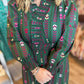 Wintergreen Soirée Curvy Green Long Sleeve Maxi Dress